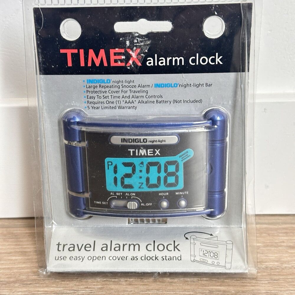 Timex 3405T Alarm Clock INDIGLO Night-Light Travel BRAND NEW SEALED RARE VTG NOS